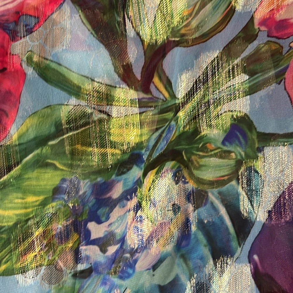 UNFASHIONAL Metallic Colorful Women’s Floral Tropical Kimono Robe Top Sz… - Picture 4 of 9